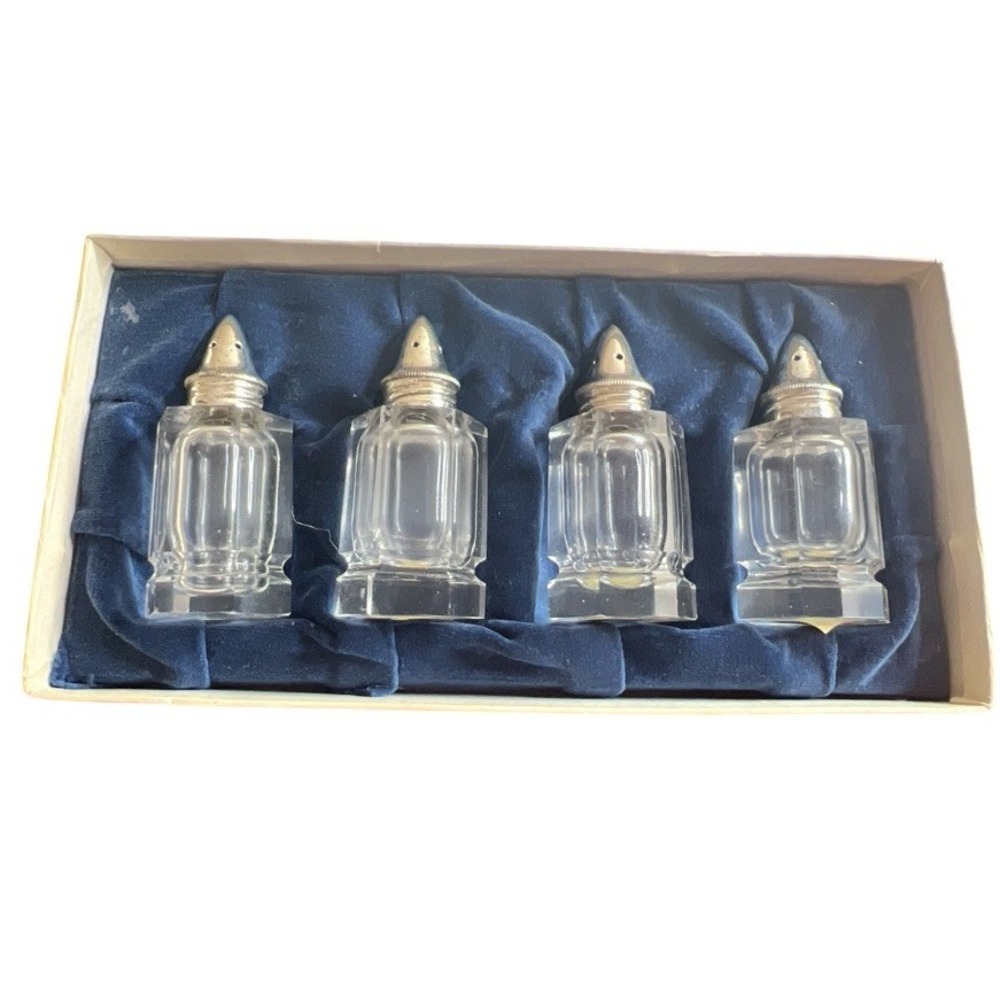 antique‎ miniature glass salt and pepper shakers